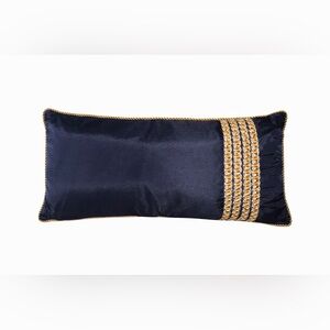 Elegant Navy and Gold Decorative Pillow